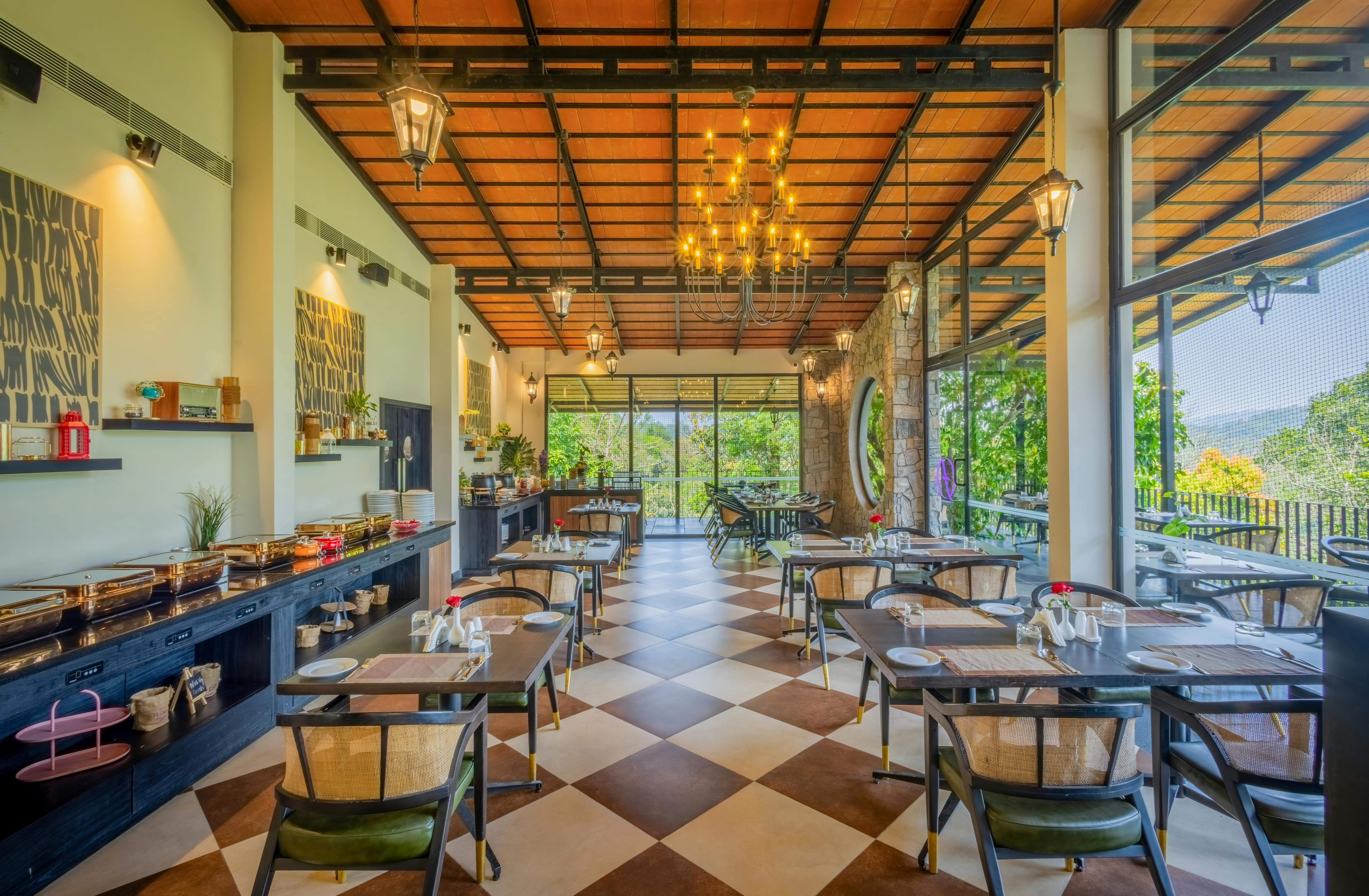 Bright Auckland restaurant dining room set for guests